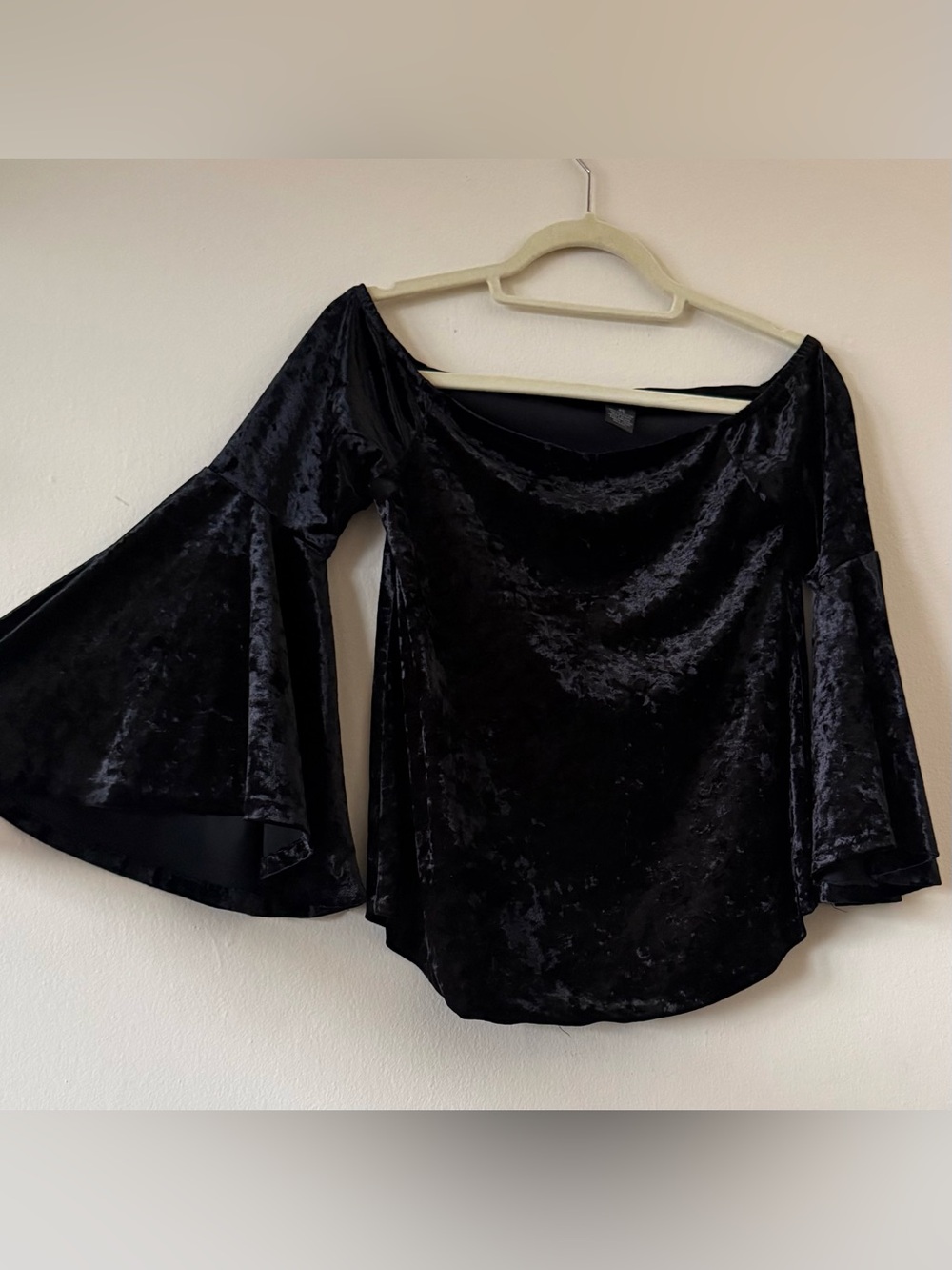 Goth Black Crushed Velvet Top